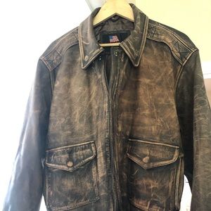 Brown Leather vintage US Wings Jacket